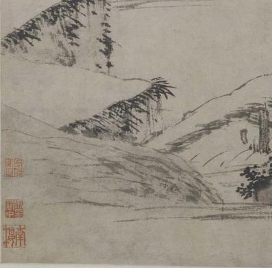  图16《溪桥策杖图》 收藏印章